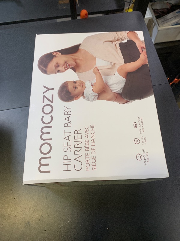 Photo 1 of Momcozy Hip Seat Baby Carrier - Adjustable Waistband with Original 3D Belly Protector, Ergonomic Carrier with Various Pockets for Newborns & Toddlers up to 45lbs (Black, Large)