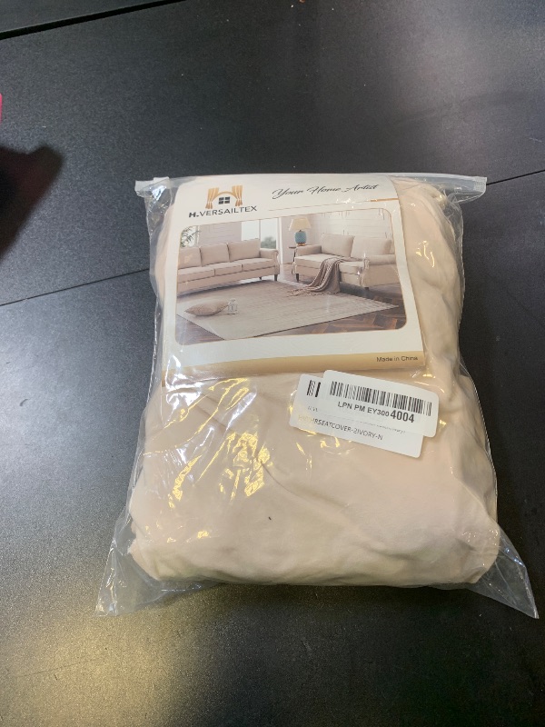 Photo 1 of H.VERSAILTEX Velvet Stretch Couch Cushion Cover Plush Cushion Slipcover for Chair Loveseat Sofa Cushion Furniture Protector Seat Cushion Sofa Cover (2 Piece Medium Sofa Cushion Covers, Ivory)