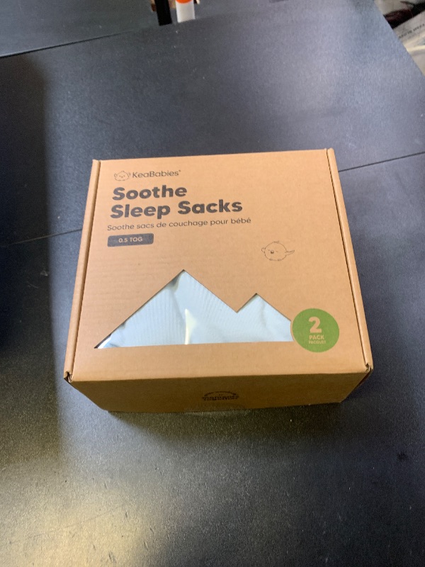 Photo 1 of 2-Pack Organic Baby Sleep Sacks, 100% Cotton - Soft & Breathable 0.5TOG Baby Wearable Blanket, Toddler Sleeping Sack 0-6 months, Easy to Wear Transitional Swaddles for Newborns, Infants (Glacier, S)