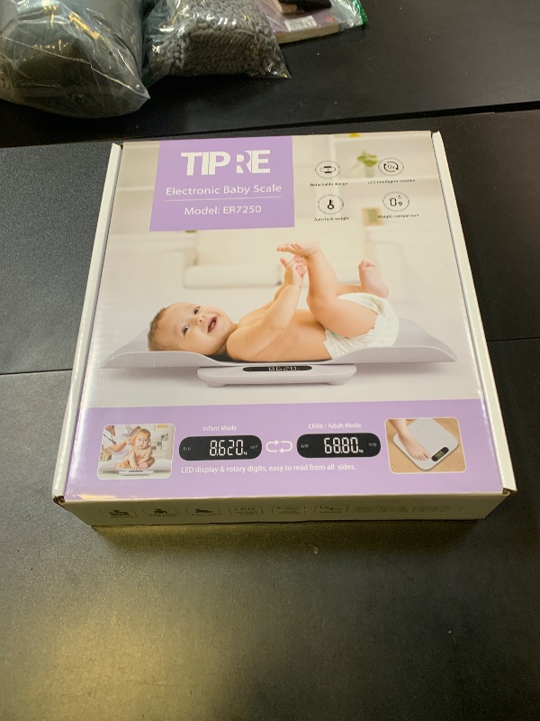 Photo 1 of TIPRE Baby Weight Scale, Infant Scale with Detachable Tray, Pet Scale for Cat Dog, Multiple Weighing Scale for Toddler, Children, Pet and Adult Auto-Rotation LED Screen, Up to 400lb/180kg