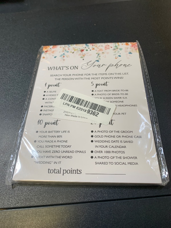 Photo 1 of Bridal Shower Games Cards, What's On Your Phone, Spring Floral Bridal Shower Party Game Cards For Wedding Engagement Bachelorette, Fall Bridal Shower Decor Favors Supplies, 25 Game Cards Included -08