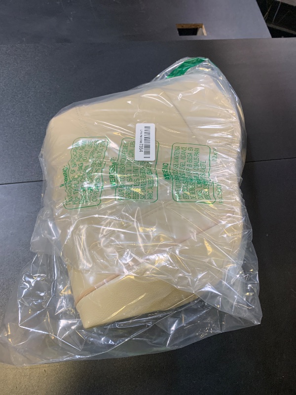 Photo 1 of BOPUOVRE Car Seat Cover for Luxury & Comfort - PU Leather, Anti-Slip, Full Wrap Protection with Storage Pocket for Bottom Cushion - Universal Fit for 95% of Vehicles ?Yellow Beige,1 Piece