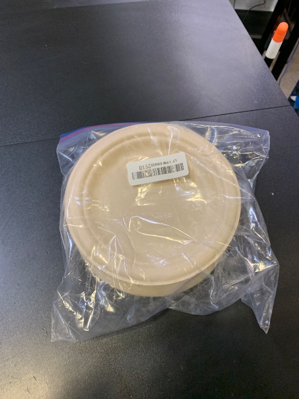 Photo 1 of ibambo Bamboo Biodegradable Plates (50-Pack, 7-inch) | Sturdy & Microwave Safe | Heavy Duty Microwavable Disposable Plates | PFAS Free, Biodegradable | FSC Certified Alternative to Plastic