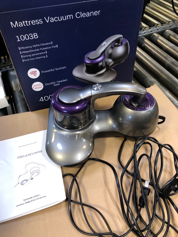 Photo 1 of Mattress Vacuum Cleaner, Handheld UV Bed Vacuum Cleaner 16KPa & 12800 Vibrations Per/Min Upgraded Effectively Clean Up Bed, Pillows, Cloth Sofas, Carpets and Ther Fabric Surfaces