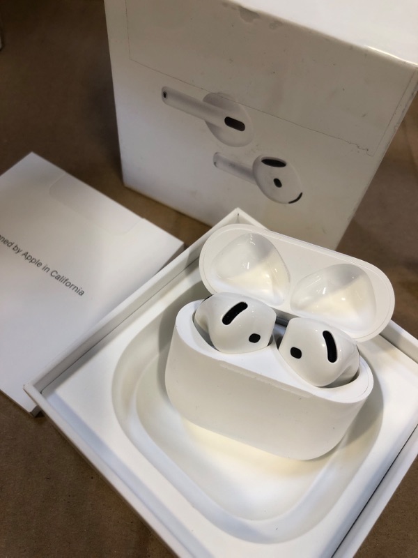 Photo 1 of Apple AirPods 4 Wireless Earbuds, Bluetooth Headphones, with Active Noise Cancellation, Adaptive Audio, Transparency Mode, Personalized Spatial Audio, USB-C Charging Case, Wireless Charging, H2 Chip