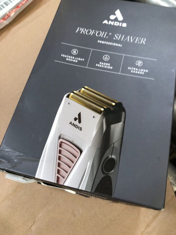 Photo 1 of Andis TS-1 17235 Pro Foil Lithium Titanium Foil Shaver, Cord/Cordless, Smooth Shaving Cordless Shaver with Charger, Gray