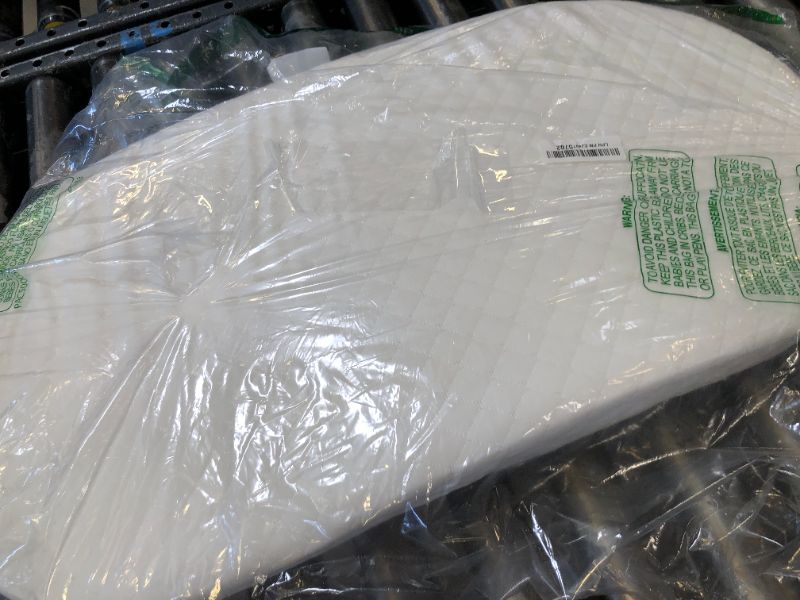 Photo 1 of Wonder Living Baby Bassinet Mattress, Breathable, Hypoallergenic, Premium Foam, Non-Toxic, Oval Shaped with Removal Waterproof Cover,15" x 30" x 2'', White