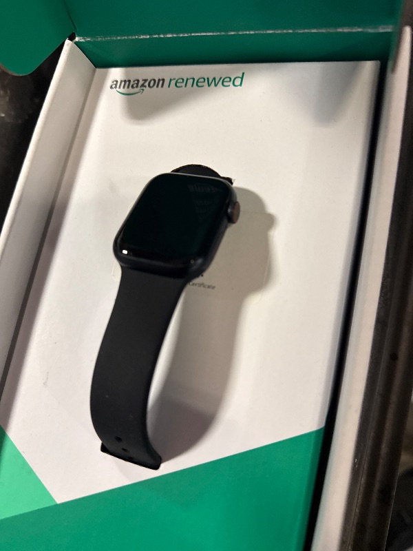 Photo 1 of Apple Watch Series 9 [GPS + Cellular 41mm] Midnight Aluminum Case with Midnight Sport Band S/M (Renewed Premium)