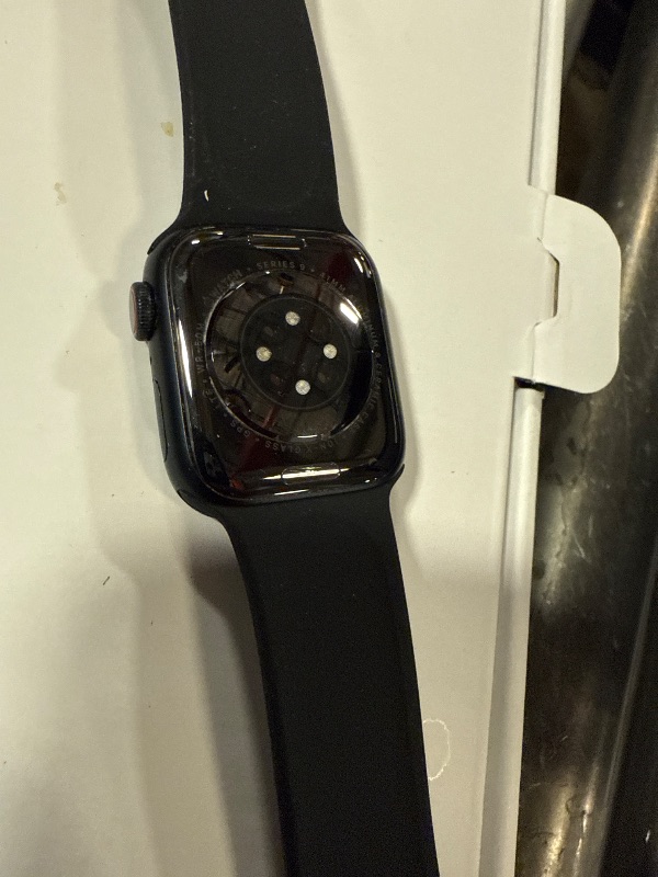 Photo 1 of Apple Watch Series 9 [GPS + Cellular 41mm] Midnight Aluminum Case with Midnight Sport Band S/M (Renewed Premium)