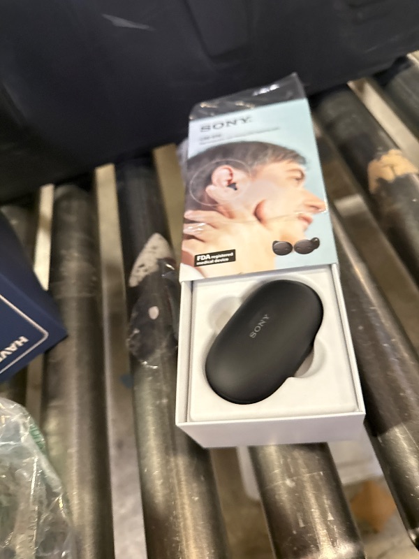 Photo 1 of Sony CRE-E10 Self-Fitting OTC Hearing Aids for Mild to Moderate Hearing Loss, Prescription-Grade Sound Quality, Comfortable Earbud Design, Bluetooth Enabled for iOS, and Rechargeable Battery, Black