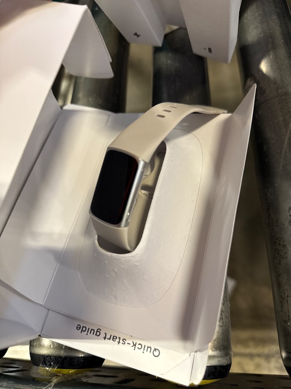 Photo 1 of Fitbit Charge 6 Fitness Tracker with Google apps, Heart Rate on Exercise Equipment, 6-Months Premium Membership Included, GPS, Health Tools and More, Porcelain/Silver, One Size (S & L Bands Included)