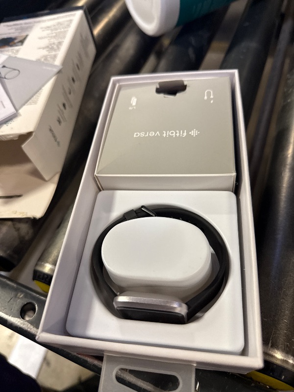 Photo 1 of Fitbit Versa Lite Smartwatch,GPS,Charcoal/Silver Aluminum, One Size (S & L Bands Included)