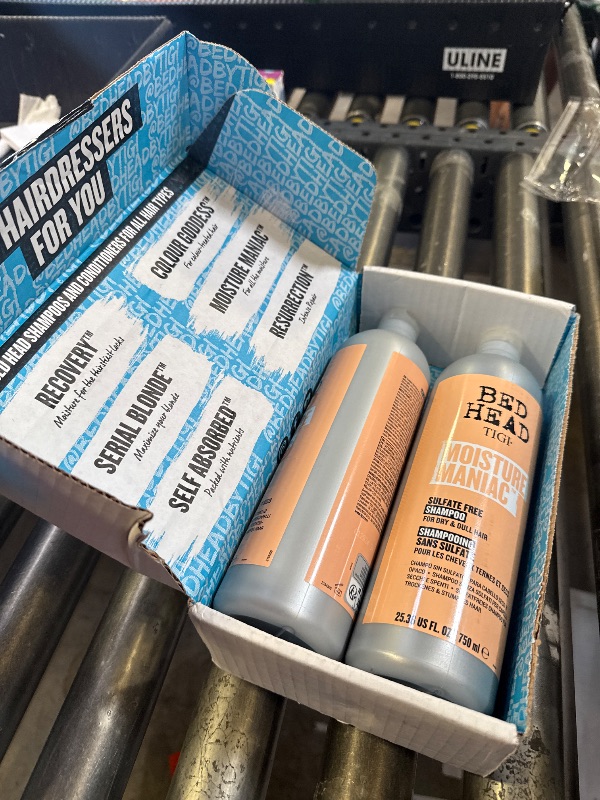 Photo 1 of Bed Head by TIGI Sulfate Free Shampoo and Conditioner Set for Dry Hair, Moisture Maniac Hair Care with Argan Oil, 25.36 fl oz, 2 pack