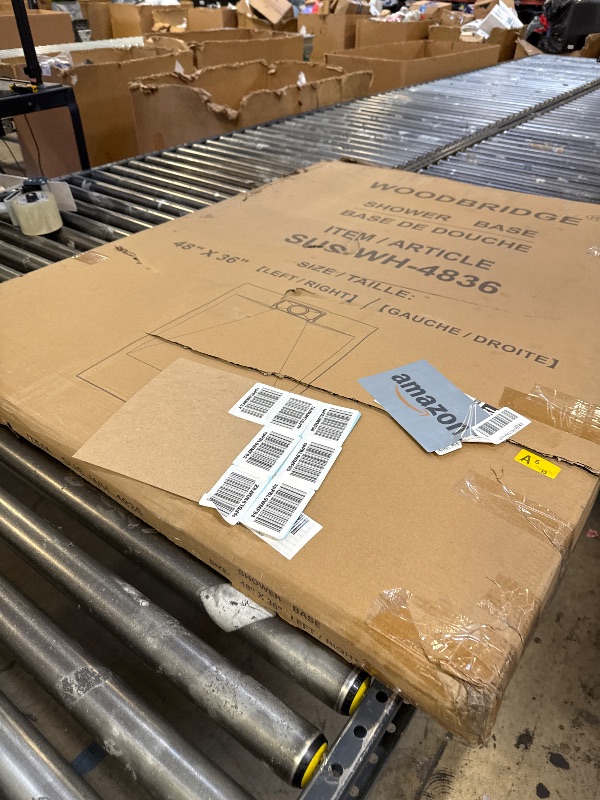 Photo 1 of WOODBRIDGE 47.25 in L x 35.4 in W Zero Threshold End Shower Base with Reversible Drain Placement, Matching Decorative Drain Plate and Tile Flange, Wheel Chair Access, Low Profile, White