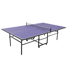 Photo 1 of Garvee Portable Table Tennis Tables, 96*48" Ping Pong Folding Table Game Set with 2 Paddles & 3 Balls, Easy to Move, Blue
