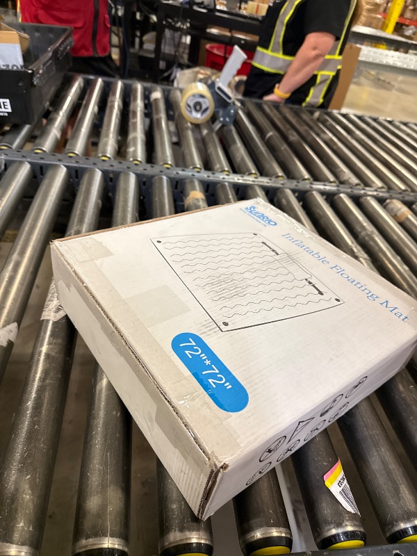 Photo 1 of Sunrio 2025 Upgrade 72''*72'' Giant Inflatable Floating Mat-Pool Float Lake Floats for Adults with Air Pillow Pool Mats for Floating Swimming Pool Beach Lake for Summer Water Party Blue