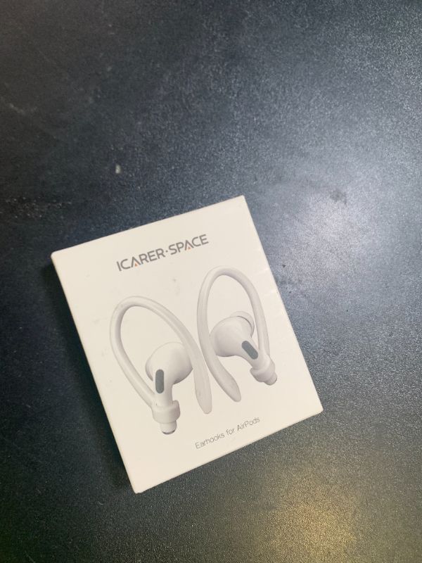 Photo 1 of ICARERSPACE 2 Pairs AirPods Ear Hooks for AirPods Pro 2, AirPods Pro, AirPods 4, 3, 2 & 1, Upgraded Anti Slip Sports Clip Hooks for AirPods 1, 2, 3, 4,Pro and Pro 2 – White