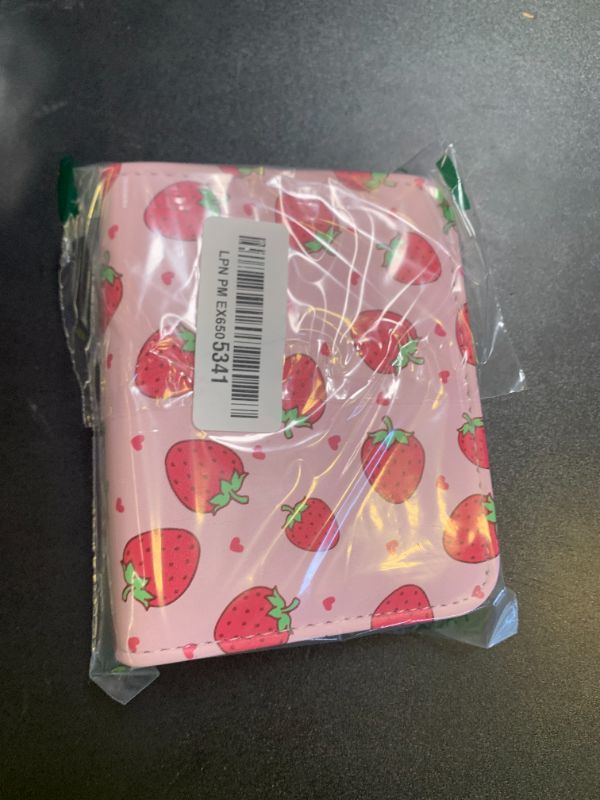 Photo 1 of Lotadilo for 1 Pocket Card Binder Mini Size for 80 Cards - Small Trading Card Collection Album Folder Lightweight Portable PK Strawberry Design for Girls Girly Teens Kids for Sports Cards Game Cards
