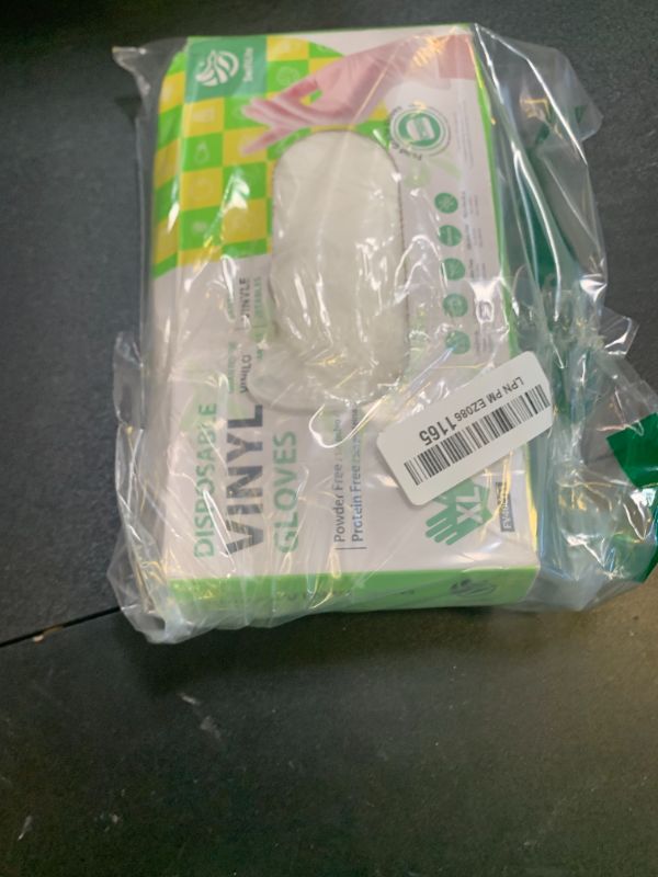 Photo 1 of SWIFTLITE Disposable Vinyl Gloves, Food Safe, Latex-Free Powder-Free Clear Plastic Gloves for Cooking, House Clean, Food Prep (100, X-Large)