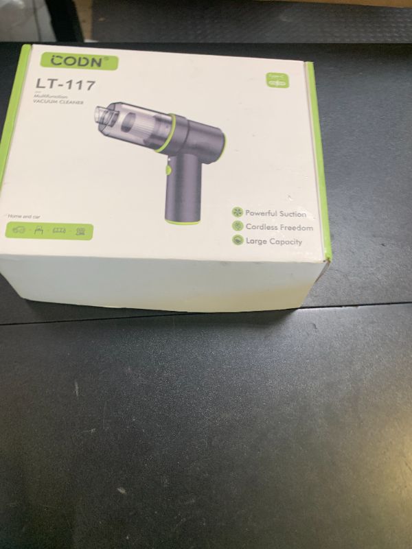 Photo 1 of CODN Handheld Car Vacuum Portable Cordless 12000PA, 2 in 1 Handheld Vacuum Cleaner and Air Duster with Multi-Nozzles and LED Light, Mini Hand Held Vacuum Rechargeable for Home, Car, Office, Pet Hair