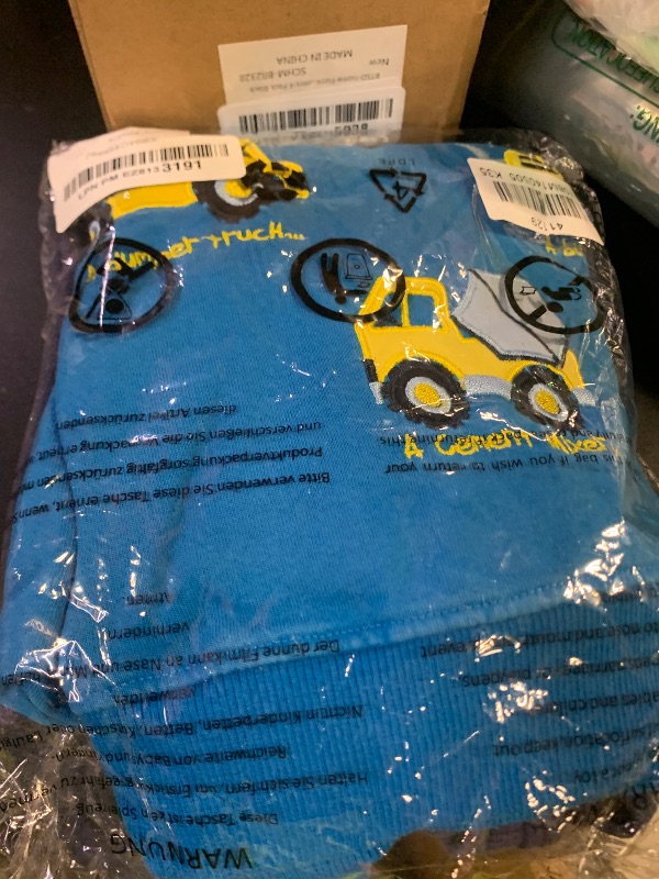 Photo 1 of Little Hand Monster Truck Sweatshirts for Boys Long Sleeve Shirt Tops Pullover Toddler Grey Clothes 5-6 Years