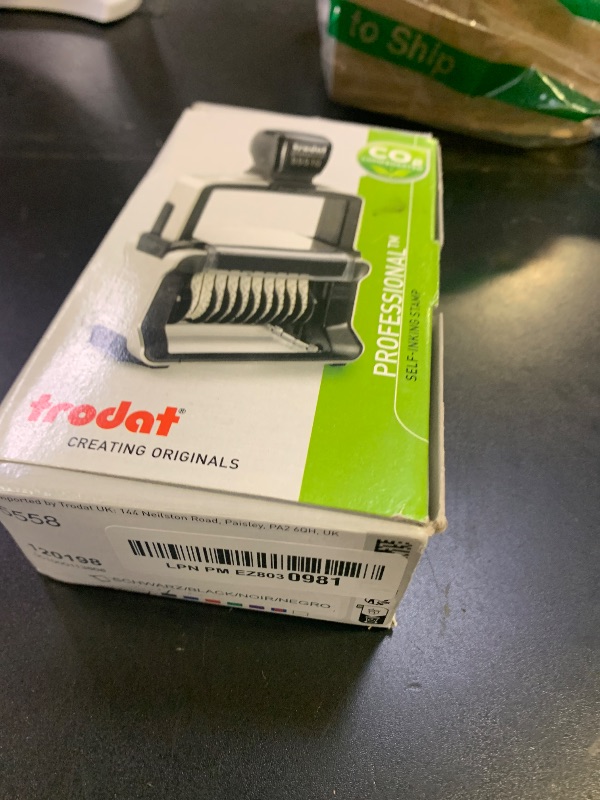 Photo 1 of Trodat 5558 Professional Manual Numberer Stamp – 8 Digits, Self-Inking, 3/16" (5 mm) Characters, Black Ink