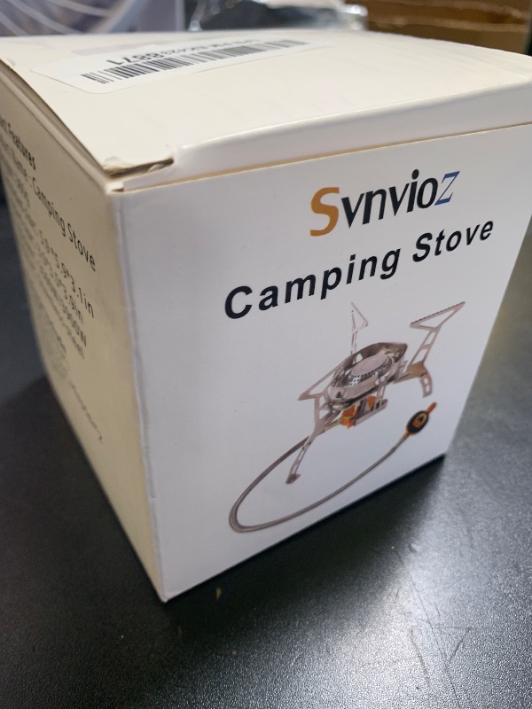 Photo 1 of SVNVIOZ Camping Stove, Windproof Backpacking Stove with 3 Burner Cores, Piezo Ignition, Storage Box, 2 Types Fuel Canister Adapters, Camping Gear Portable Stove for Outdoor Camping Hiking Cooking