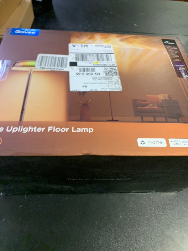 Photo 1 of Govee Uplighter Floor Lamp for Living Room, RGBIC Ripple Projector, Floor Lamp for Bedroom Works with Matter, 215 ft² Light Area, 1000lm LED Modern Corner Floor Light, Warm Cool White Standing Lamp
