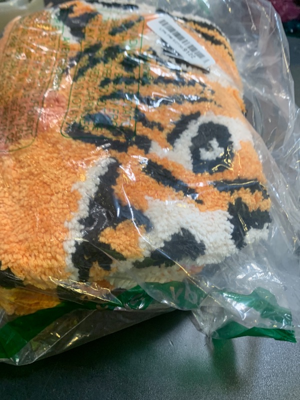 Photo 1 of Panstar Tiger Bath Mat for Bathroom, Cute Orange Yellow Tiger Cartoon Non Slip Animal Shaped Absorbent Bathtub Bathroom Plush Shower Rugs
