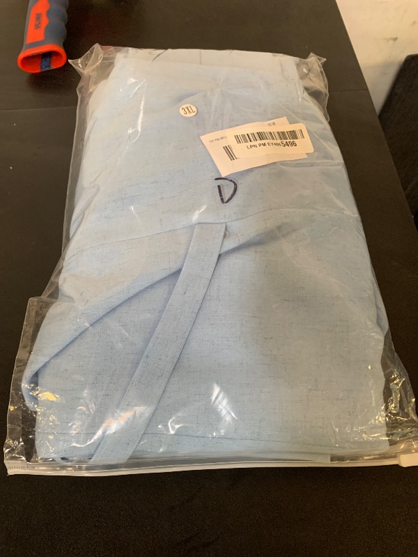 Photo 1 of Tiefony Men's Linen 2 Piece Suit Slim Fit Wedding Groom Groomsmen Summer Vest Shorts Set Light Blue 3XL