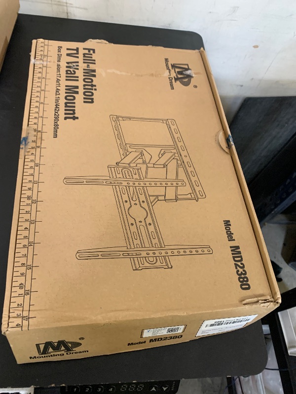 Photo 1 of Mounting Dream TV Wall Mount for 32-65 Inch Television,Mount with Swivel and Tilt, Full Motion Bracket with Articulating Dual Arms, Fits 16inch Studs, Max VESA 400X400 mm, 99lbs, MD2380