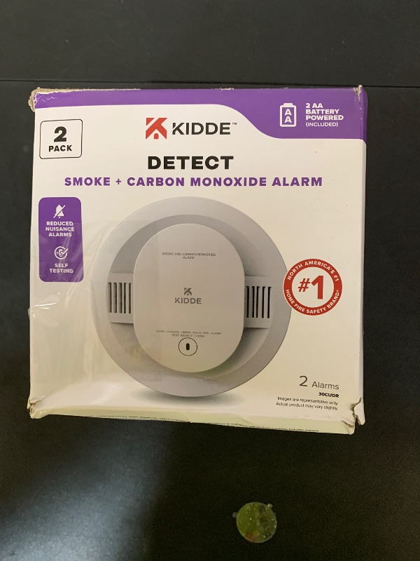 Photo 1 of Kidde  & Carbon Monoxide Detector, AA Battery Powered, LED Warning Light Indicators, 2 Pack