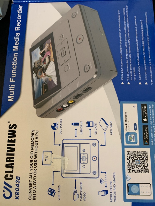 Photo 1 of VHS to DVD Recorder Converter Machine - VCR,Camcorder,Tape,Player to USB Device,SD Card,HDD, Smart Phone WiFi to DVD,USB,SD,HDD Copy, Free APP Digital Converter?with 10 DVDs & AV Cable?