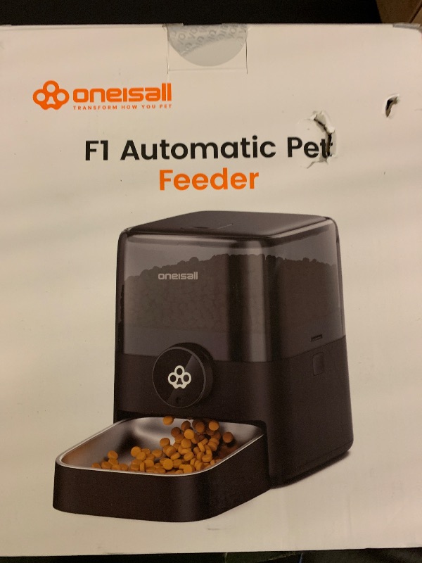 Photo 1 of oneisall Automatic Cat Feeder, 12 Cups/3L Timed Cat Feeder for Large Kibbles, Programmable Dry Food Dispenser (Black)