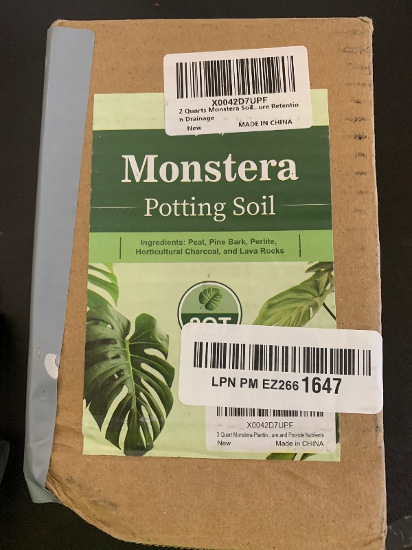 Photo 1 of 1.6QT Monstera Soil Potting Mix - Natural Organic Tropical Plant Soil for Improving Growth Rate, Sustainable Houseplants Growing Media for Indoor Bonsai Succulents Moisture Retention Drainage
