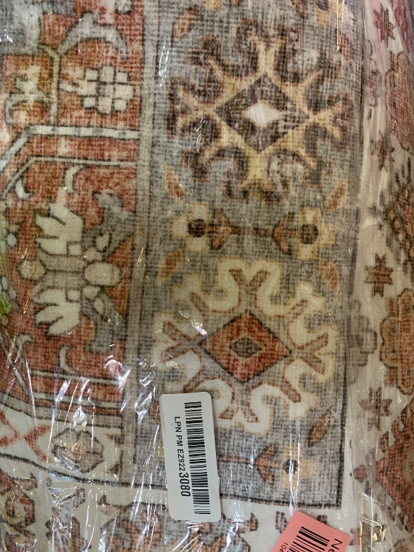 Photo 1 of Restydon 4x6 Area Rugs for Living Room, Non-Slip Backing Small Kids Rugs for Bedroom, Vintage Floral Rug Home Decor, Low Pile Soft Washable Rug for Kitchen, Dining Room (Orange,4'x6')