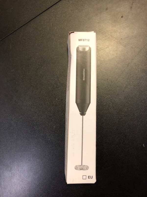 Photo 1 of Bonsenkitchen Powerful Milk Frother for Coffee, Fast Handheld Drink Mixer with Stainless Steel Whisk, Battery Operated Hand Frother Stirrer Wand-Black