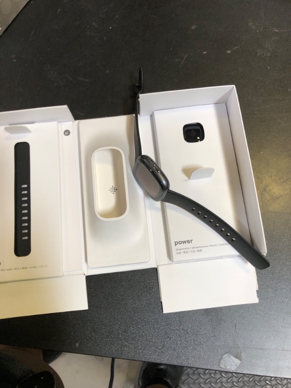 Photo 1 of Fitbit Versa 4 Fitness Smartwatch with Daily Readiness, GPS, 24/7 Heart Rate, 40+ Exercise Modes, Sleep Tracking and more, Black/Graphite, One Size (S & L Bands Included)