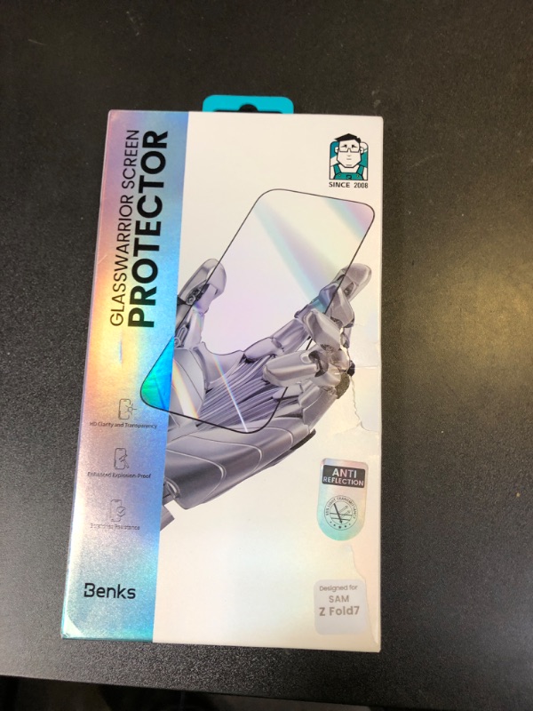 Photo 1 of BENKS GlassWarrior AR Screen Protector for Samsung Galaxy Z Fold 7, 9H+ Shatterproof [Military-Grade Protection], Superior Scratch Resistance Anti-Reflective Tempered Glass Screen Protector