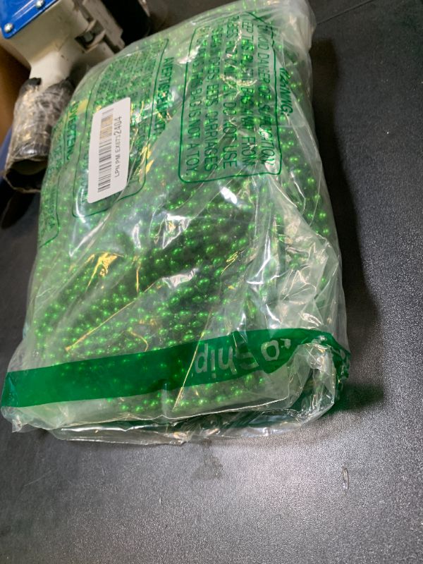 Photo 1 of SHAOQINLIN 100 PCS St. Patricks Day Beads Necklace, 30.5" Green Oval Beads Irish Saint Patrick's Necklaces Christmas Necklace for St. Patricks Day Mardi Gras Xmas Parade Throws Party Favors