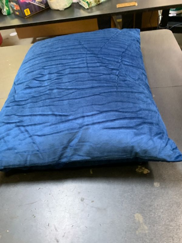Photo 1 of DARK BLUE VELVET PILLOW SZ UNKNOWN
