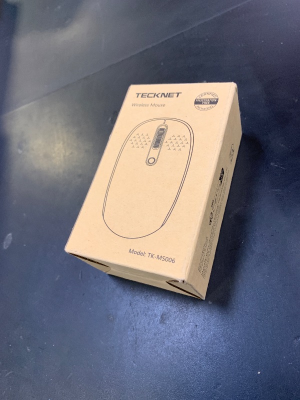 Photo 1 of TECKNET Wireless Mouse, 2.4G Quiet Computer Mouse with USB Receiver, 4 Buttons Portable Cordless Mice for Chromebook, Laptop, PC, Mac, 800/1200/1600 DPI - Blue