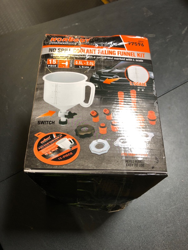 Photo 1 of HORUSDY No-Spill Coolant Funnel Kit, Spill Proof Funnel Bleeder with Adapters. Universal Fitment