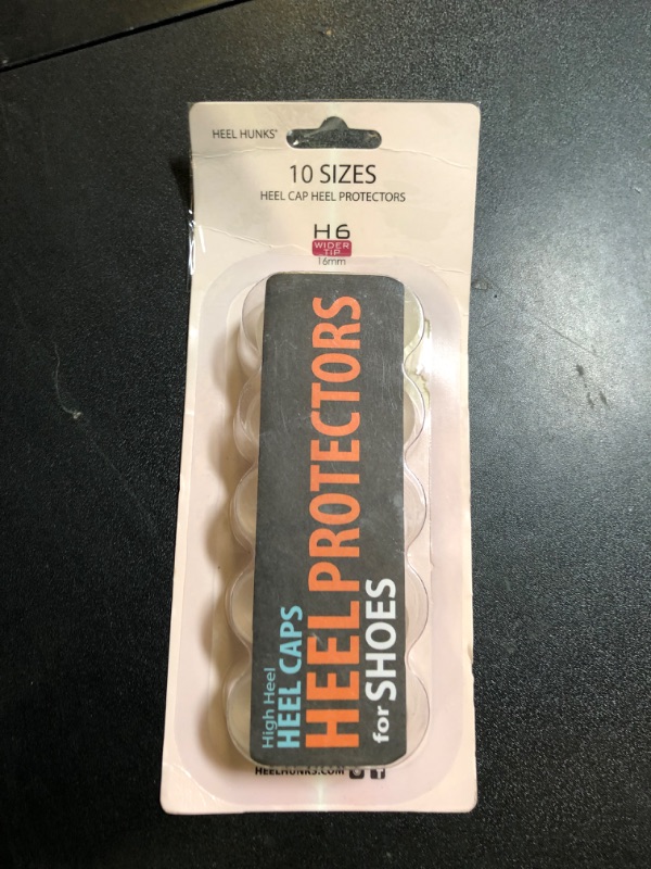 Photo 1 of Heel Hunks Clear H6 Heel Caps 18 x 19 mm | Heel Protectors Replacement Tip Caps for High Heel Shoes and Stiletto | Anti-Slip and for Grass - (5 Pairs)