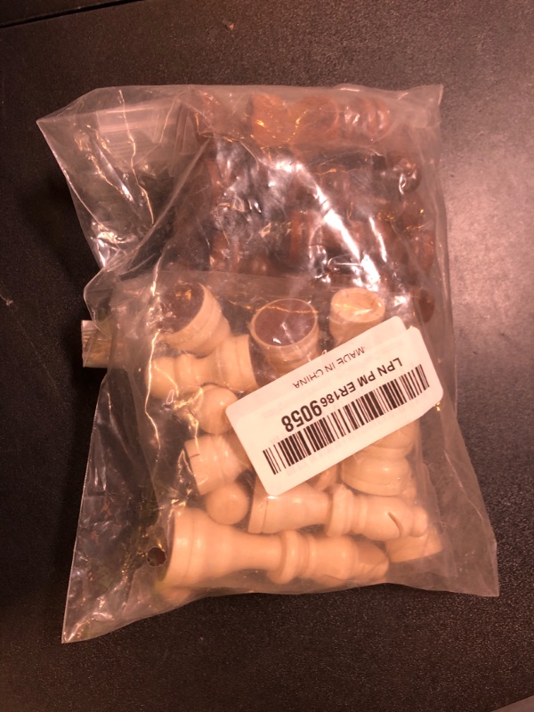 Photo 1 of Wooden Chess Pieces Only, 32 Piece Tournament Staunton Wood Chessmen with 3.15 inches King, Chess Game Pawns for Chess Board Game, Replacement of Missing Pieces