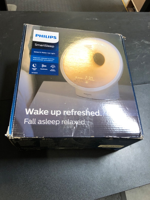 Photo 1 of Philips SmartSleep Sleep and Wake-Up Light, Simulated Sunrise and Sunset, Multiple Lights and Sounds, RelaxBreathe to Sleep, AMZ Exclusive, HF3650/60