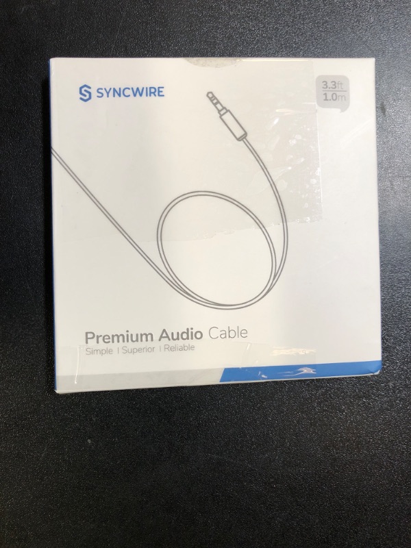 Photo 1 of SYNCWIRE 3.5mm Nylon Braided Aux Cable (3.3ft/1m,Hi-Fi Sound), Audio Auxiliary Input Adapter Male to Male AUX Cord for Headphones, Car, Home Stereos, Speaker, iPhone, iPad, iPod, Echo & More – Silver