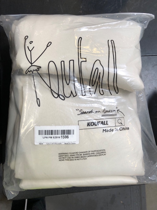 Photo 1 of KOUFALL 132 Inch Curtains Long,Room Darkening 60-70% Blackout Grommet 11FT Tall Curtains for Living Room 2 Panels Set,Cream Beige