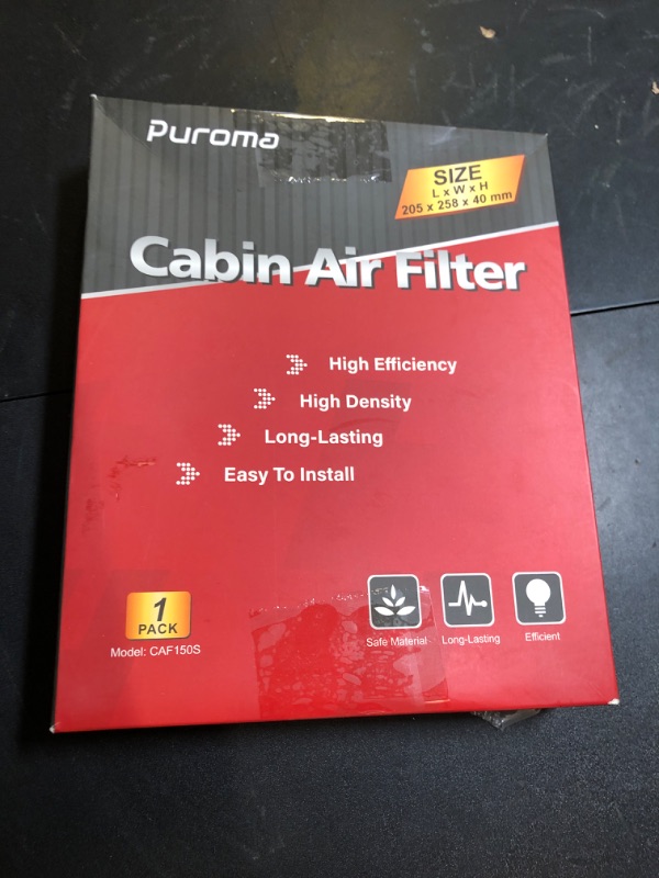 Photo 1 of Puroma Cabin Air Filter with Activated Charcoal Layer, Replacement for CF12150, 6081C, 12150-C1, Compatible with Ford Expedition, F-150, F-250, F-350, F-450, F-550 Super Duty, Lincoln Navigator