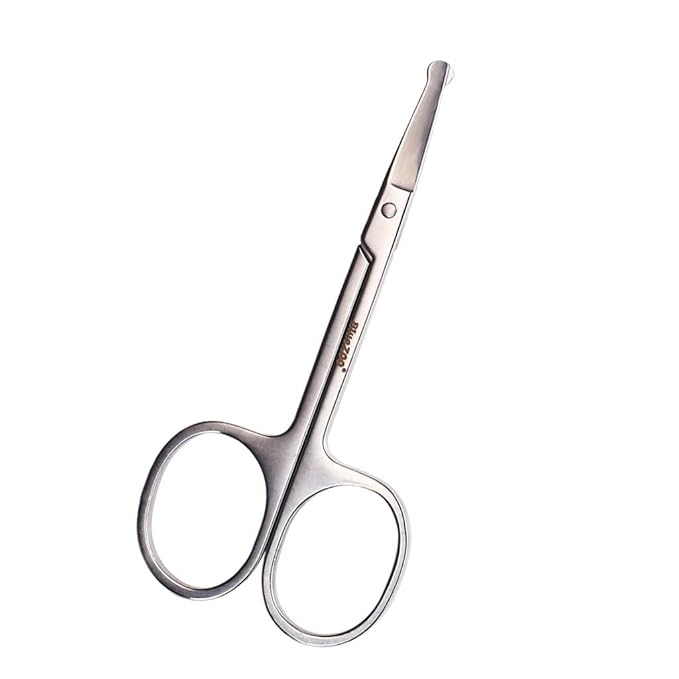 Photo 1 of Java Trade Professional Women Men Round Tip Nose Hair Eyebrow Beard Mustache Trimming Scissors Stainless Steel